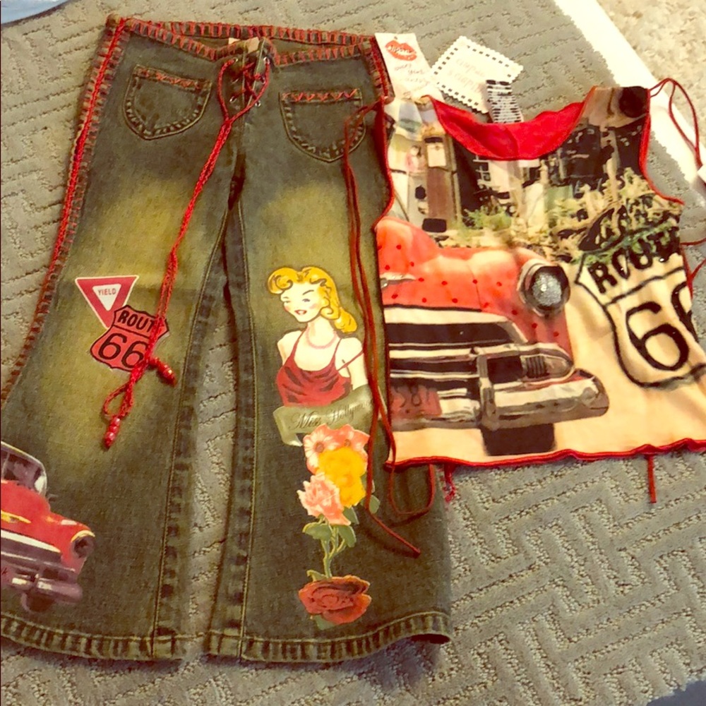 Lipstik Set route 66 jeans and top size 4T